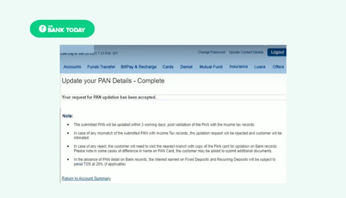 pan card link with bank account check