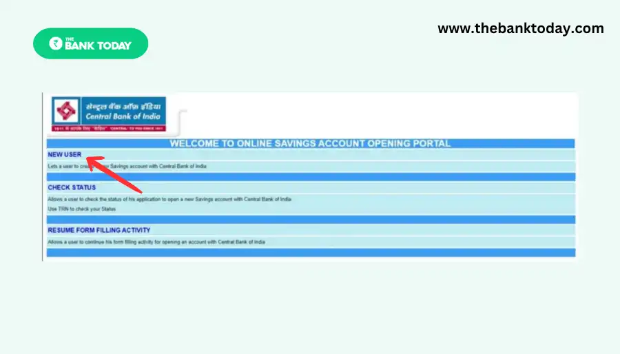 Open Account in Central Bank Online